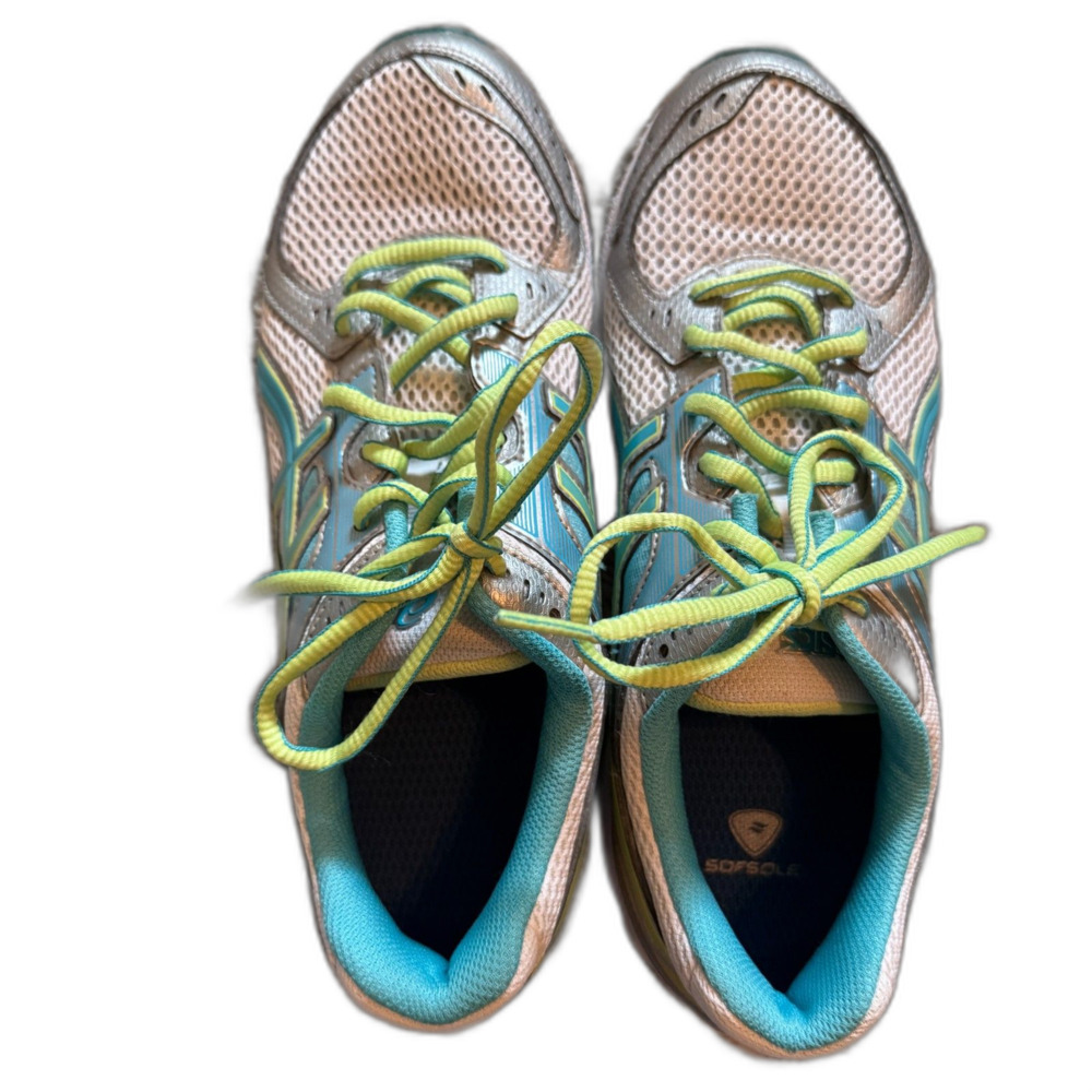Ascis Gel Contend 2 Running Cross Training Shoes Women's Size 8.5 Silver & Green - Picture 6 of 8